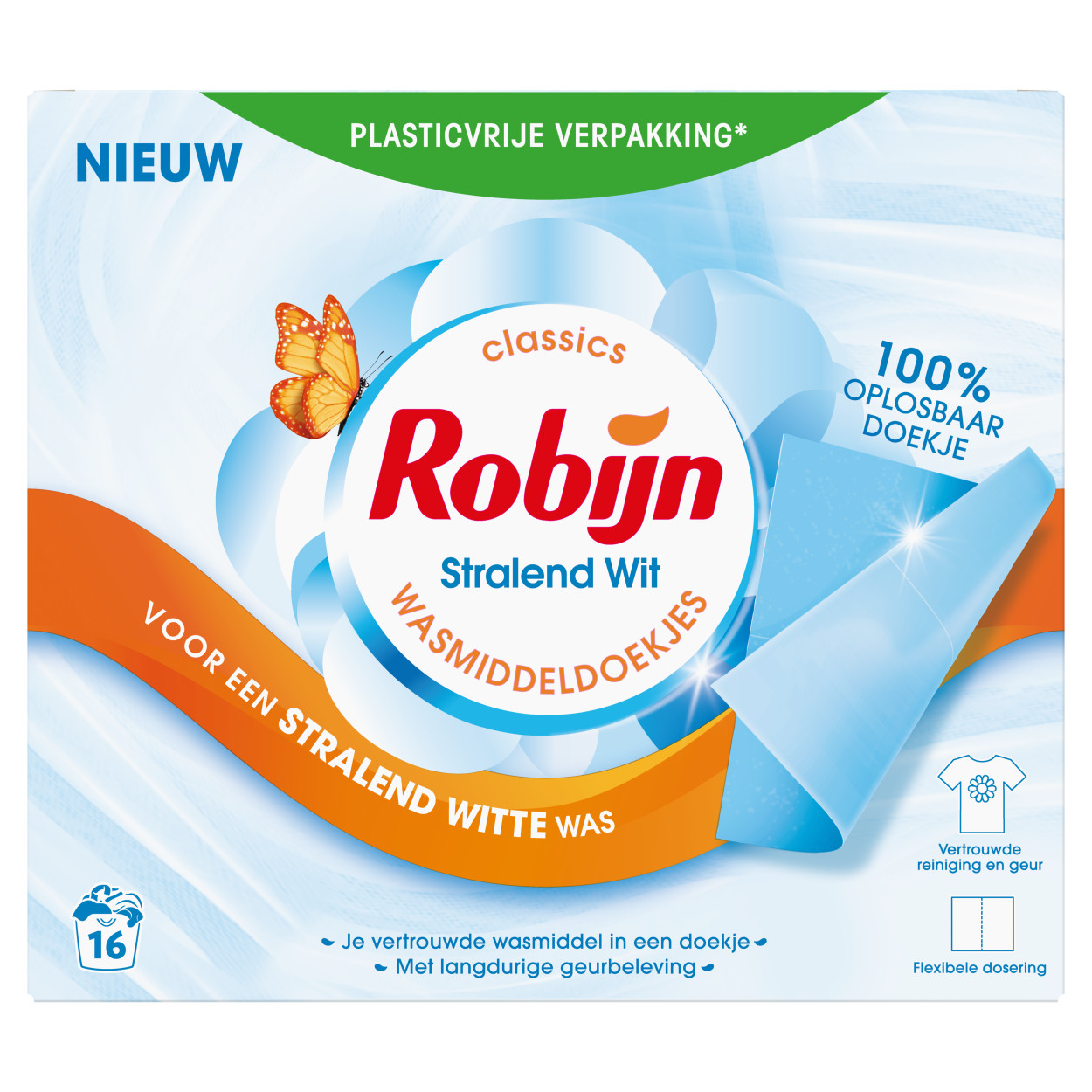 Robijn Wasmiddeldoekjes Wit pack